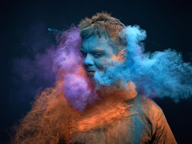 colored smoke bomb photography