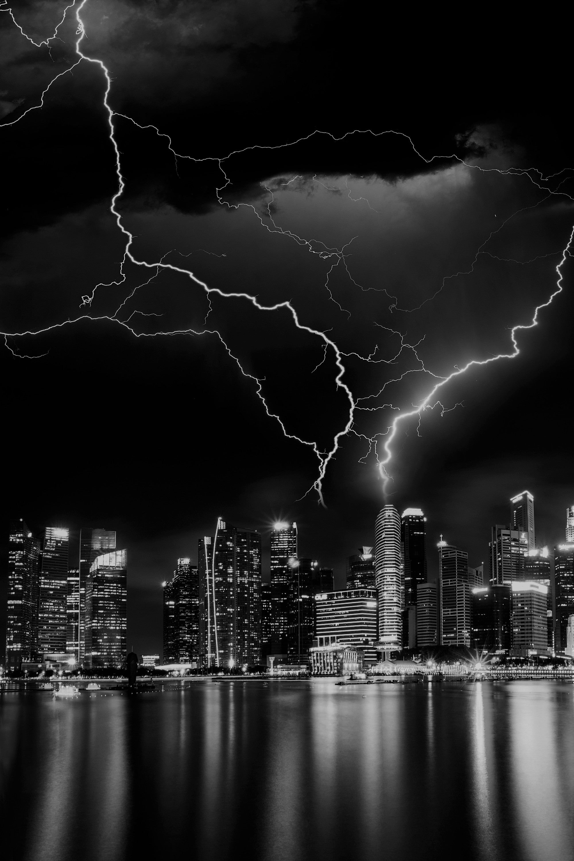 Black and white lightning photo