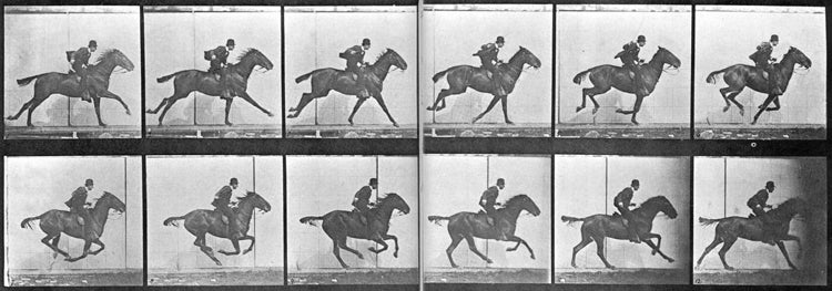 Muybridge’s first high-speed horse images taken in 1879