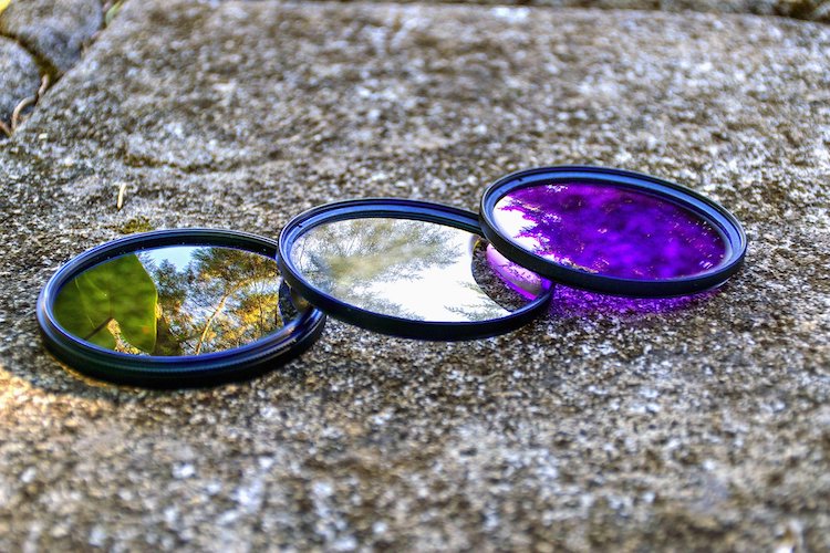 Colorful Lens filters placed on top of each other