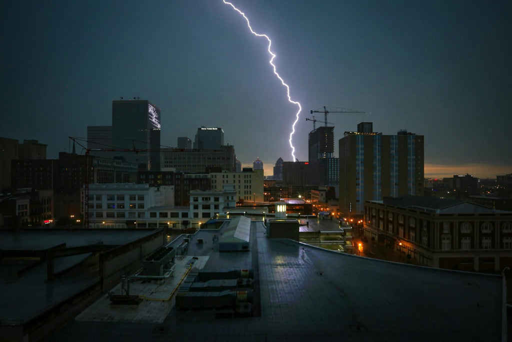 Lightning Strike over the city