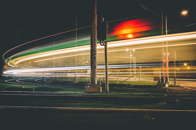 colorful light trails