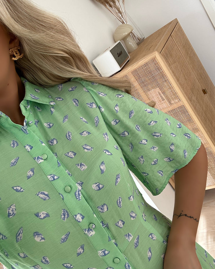 Mynte 2/4 shirt dress summer green – Dressforsuccess