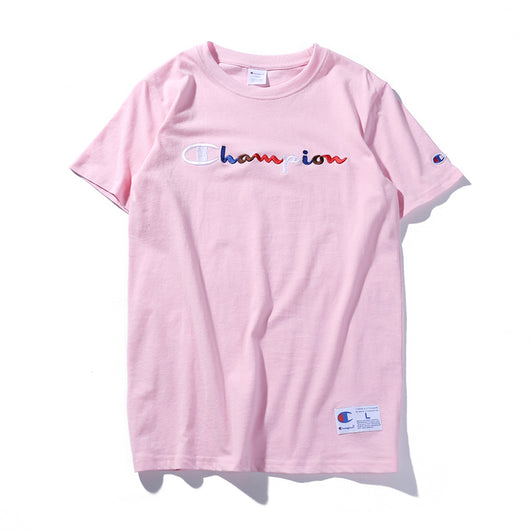 champion rainbow logo tee