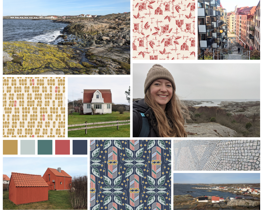 mood board for scandinavian fabric collection