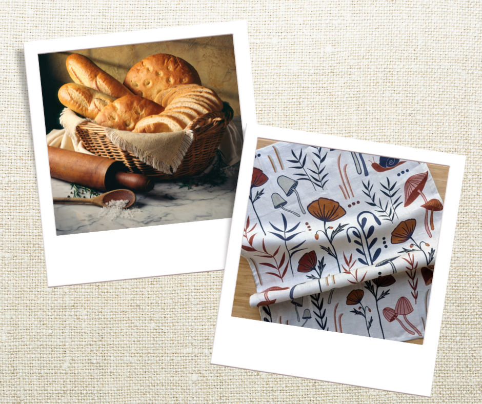 how to use a tea towel as a bread basket liner