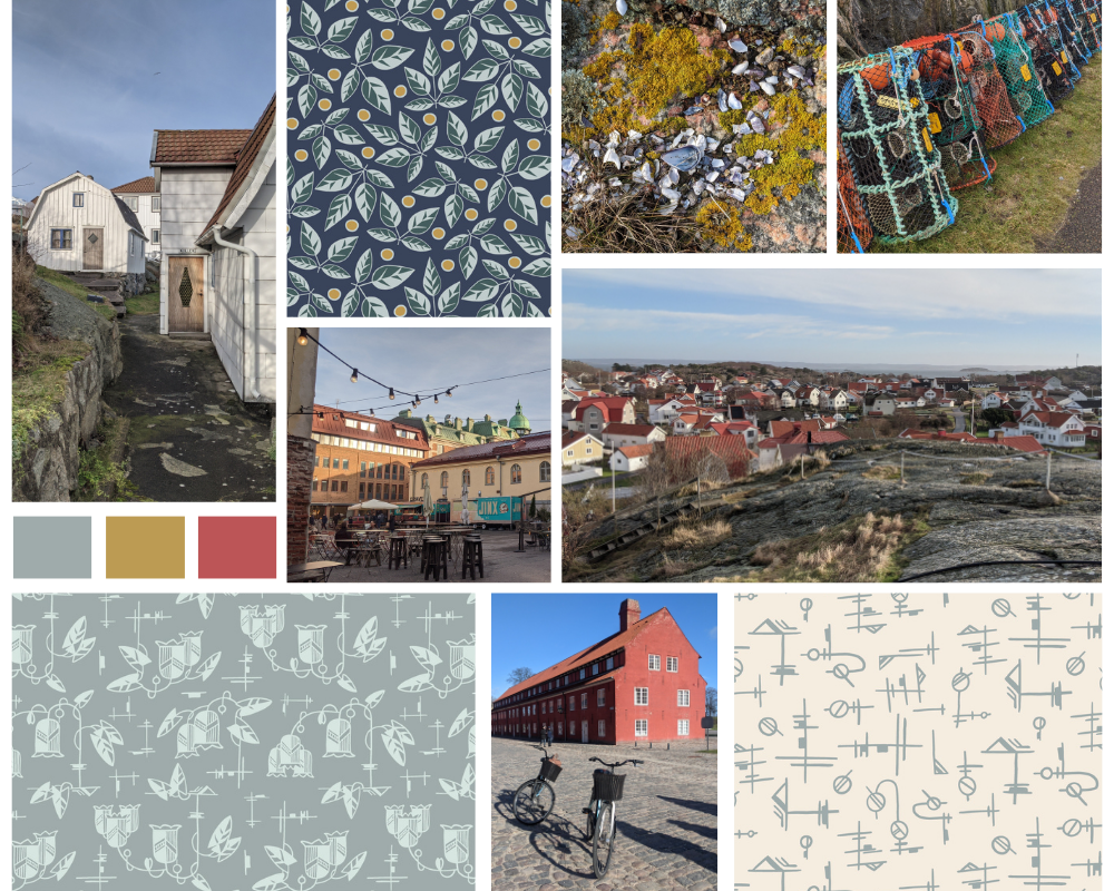 mood board for scandinavian fabric collection