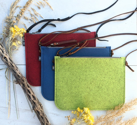 wool crossbody bags by foxly handmade