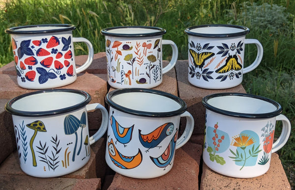 enamel camp mugs with cute designs