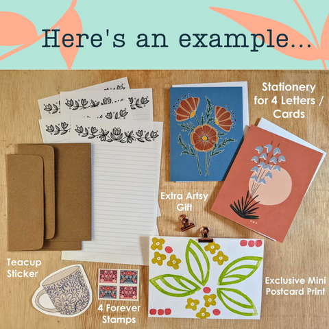 monthly stationery kit what's inside