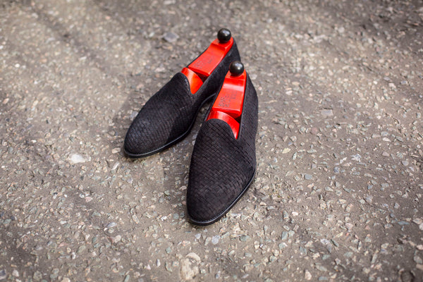 Black Suede Laurelhurst Braided Loafer