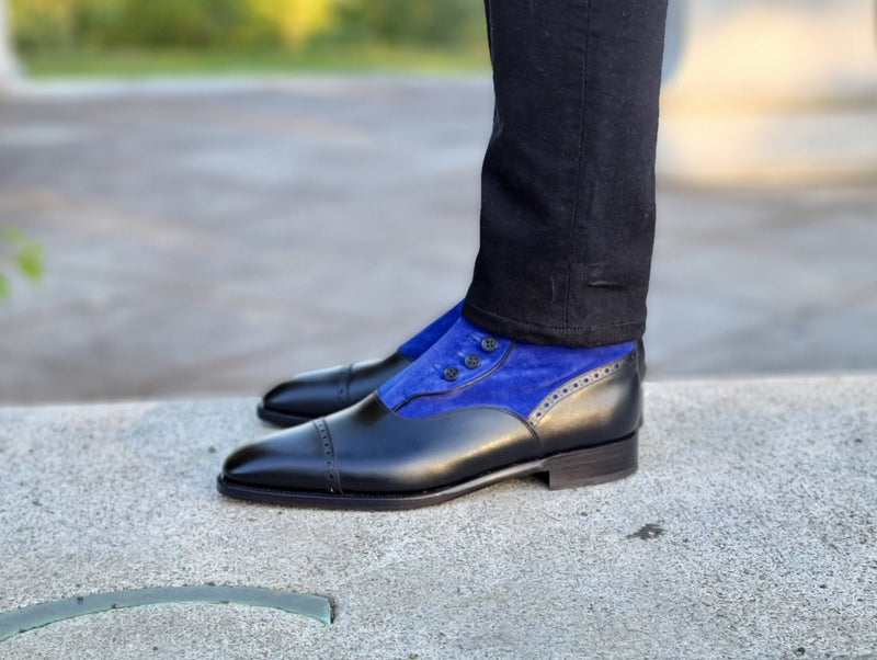 Blue Ridge - MTO - Black Calf / Vivid Blue Suede - LPB Last - Single L –   Footwear