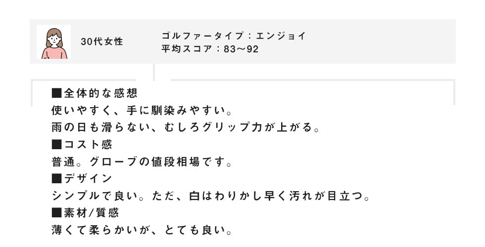 インスパイラルグローブ ユーザーレビュー お客様の声