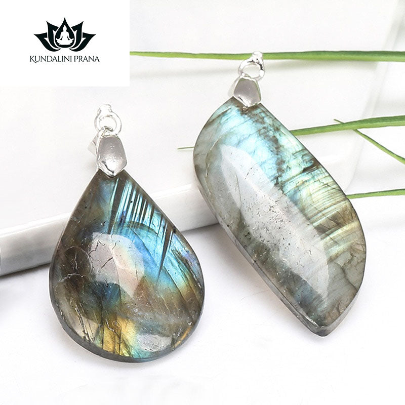 Natural Crystal Gemstone ~ Enriched Labradorite Moonstone Pendant ~ for "Healing, Growth and Meditation"