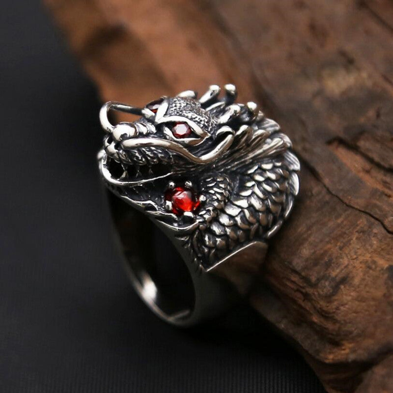 Ancient Dragon Ring of Protection (For Men) (Silver) – Kundalini Prana