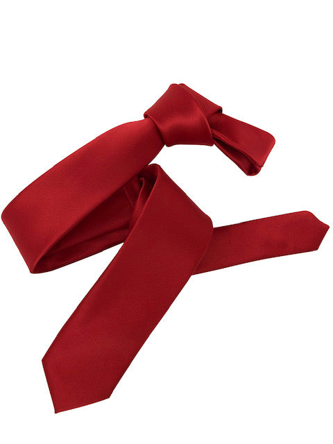 Men's Red Patterned Italian Silk Skinny Tie – Dmitry Ties