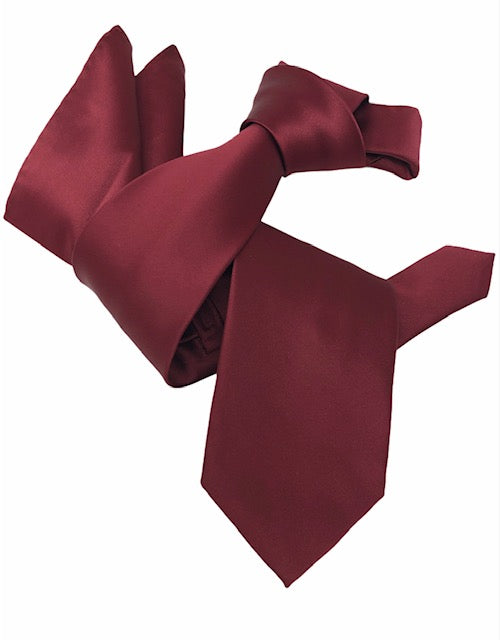 Solid Red Silk Bow Tie and Pocket Square