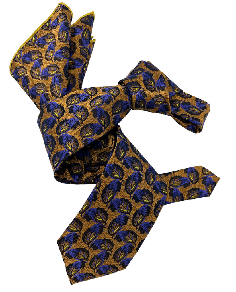 Orange Micro Motif Satin Silk Tie – Silvio Fiorello