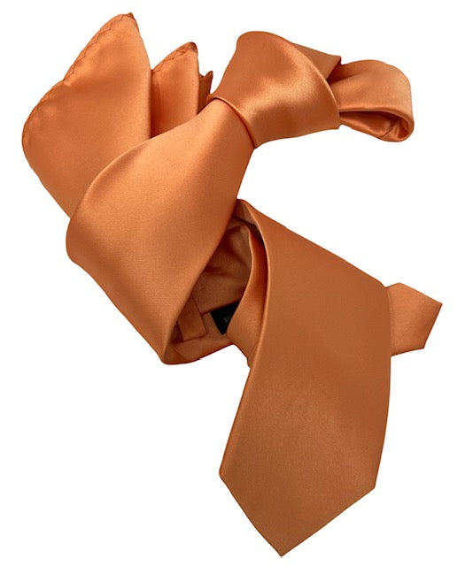 Orange Micro Motif Satin Silk Tie – Silvio Fiorello