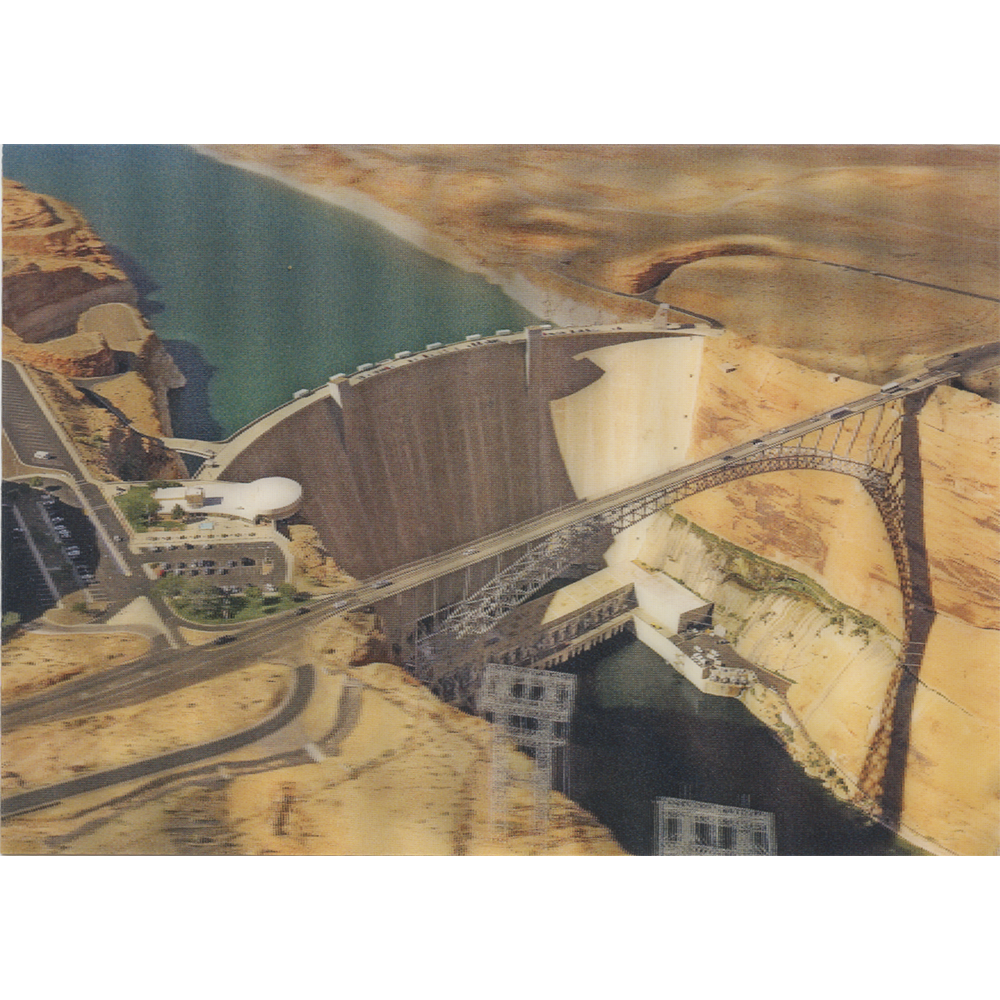 Glen Canyon Dam and Bridge - 3D Lenticular Postcard Greeting Card - NE ...