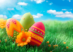 easter eggs 3D postcard