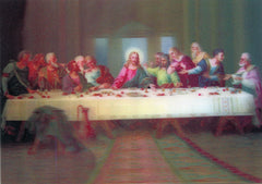 jesus christ last supper 3d postcard