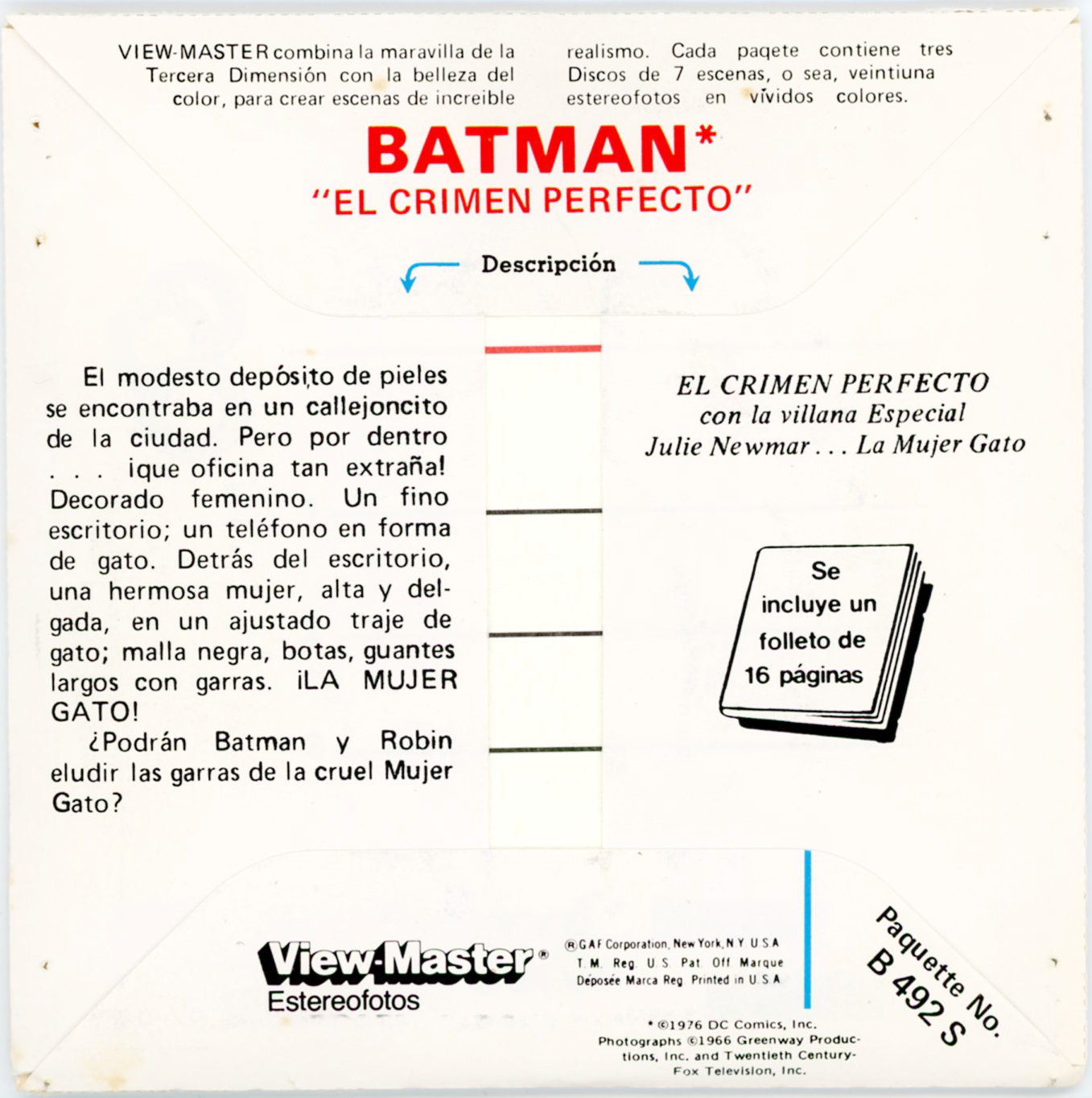ViewMaster Batman - B492 - Vintage Classic - 3 Reel Packet - 1970s Vie –  worldwideslides