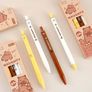 4PC Kawaii Capybara Mechanical Gel Pen - my kawaii office