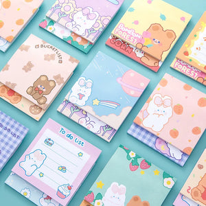 3 Pack Kawaii Rabbit Bear Memo Pad Sticky Notes - my kawaii office