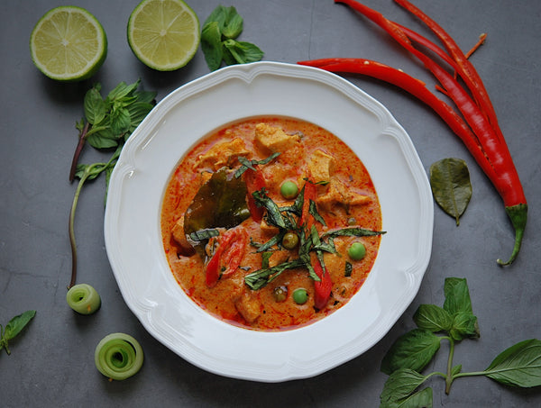 Thai panang curry in large bowl