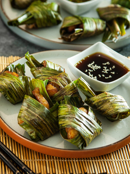 chicken wrapped in pandan leaves