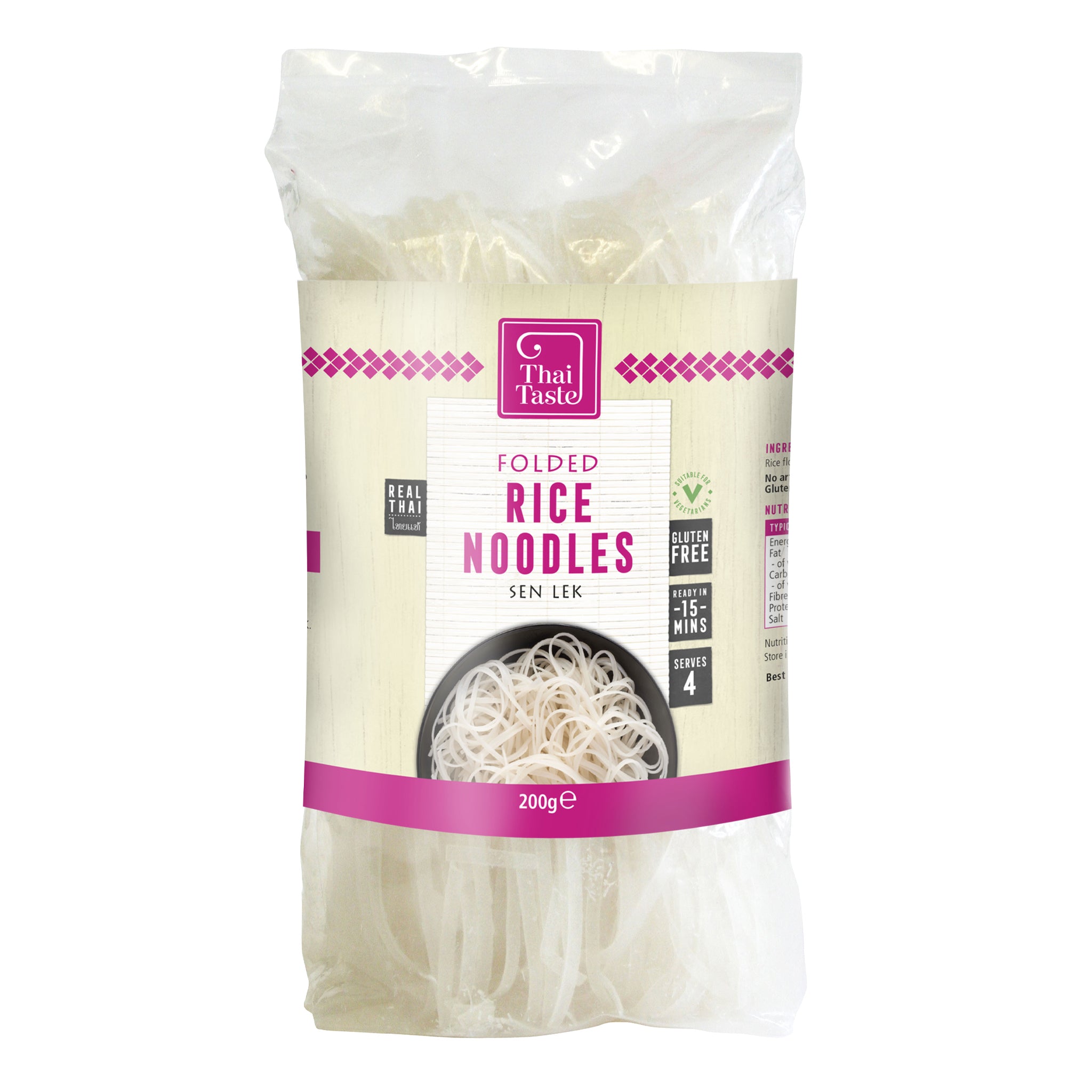 Folded Rice Noodles Sen Lek 200g By Thai Taste Thai Food Online Authentic Thai Supermarket