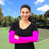womens pink tennis arm compression sleeves