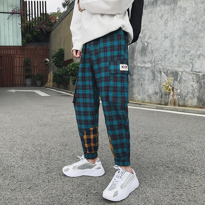 plaid pants joggers