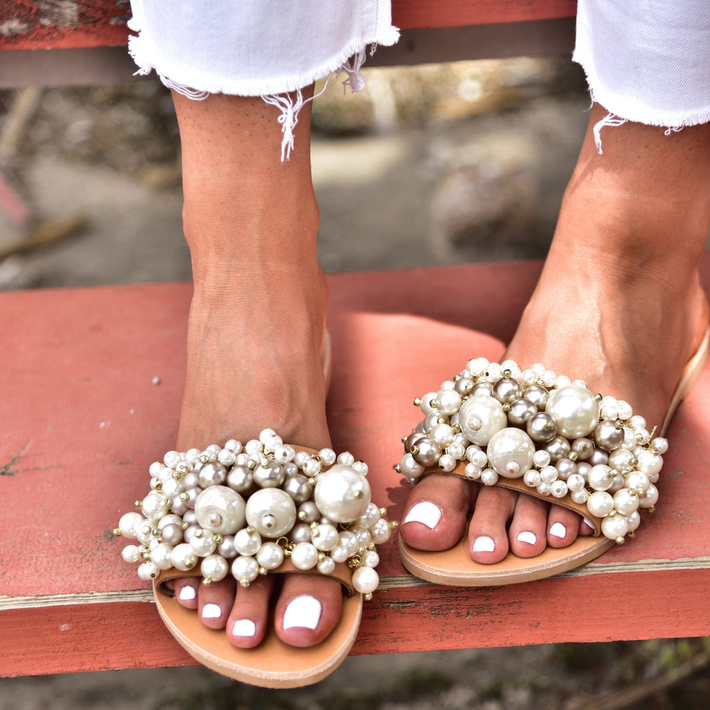 Wedding Sandals with Pearls - Aurora | PinkyPromiseAccs