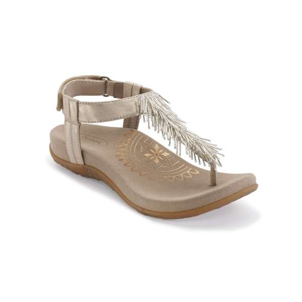 Aetrex Women's Rita Sparkle Adjustable Thong Sandals - Bronze