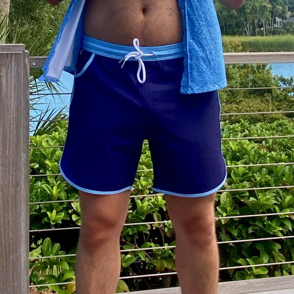 Navy blue with Sky Swim Trunks from Recycled Plastic Bottles - Junk in ...