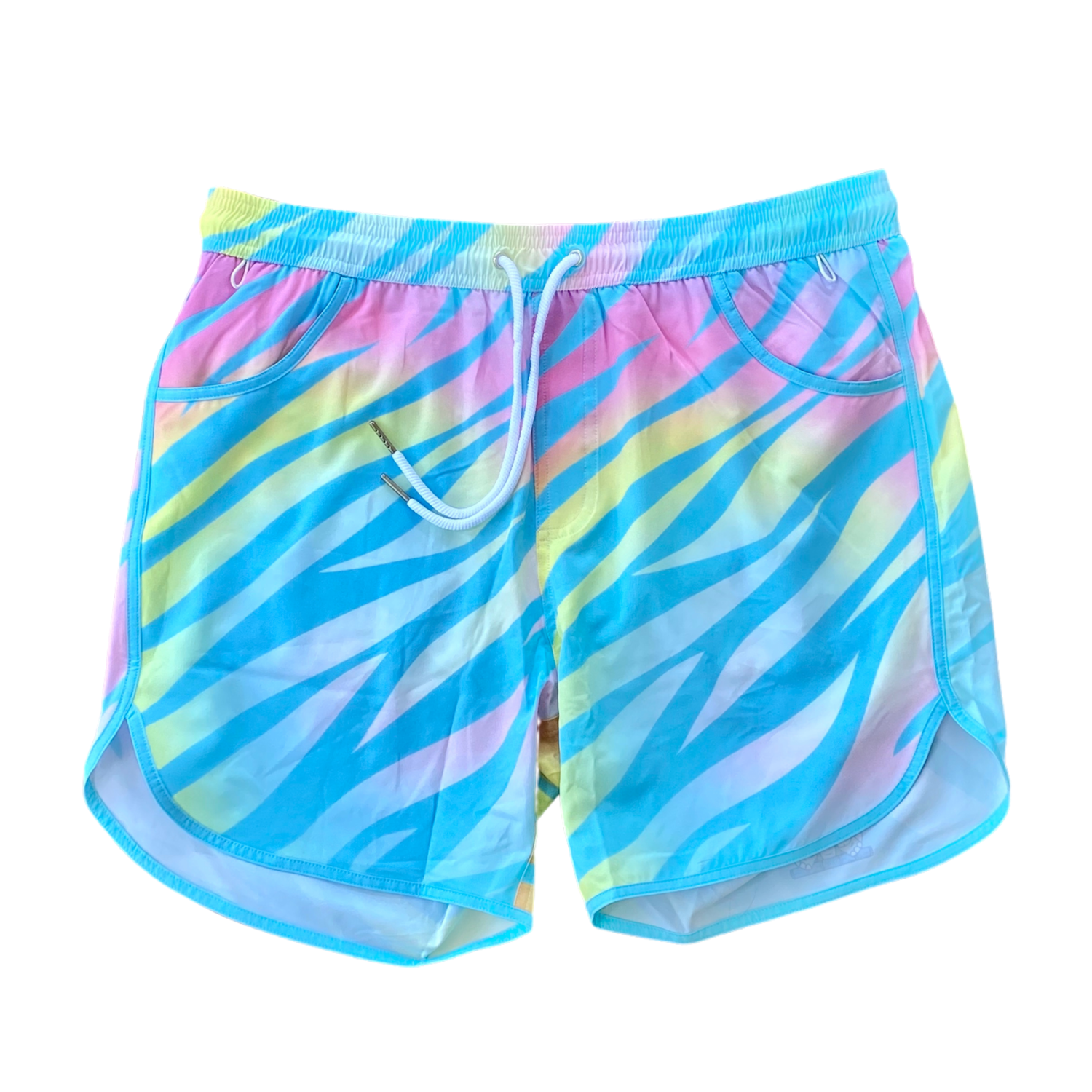 Tie-ger Dye with Blue - Tie dye Tiger Stripes Zebra Striped Swim Trunks ...