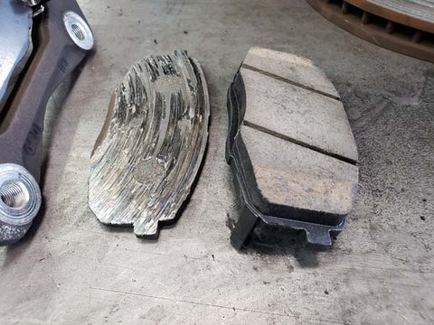 worn-out brake pads 