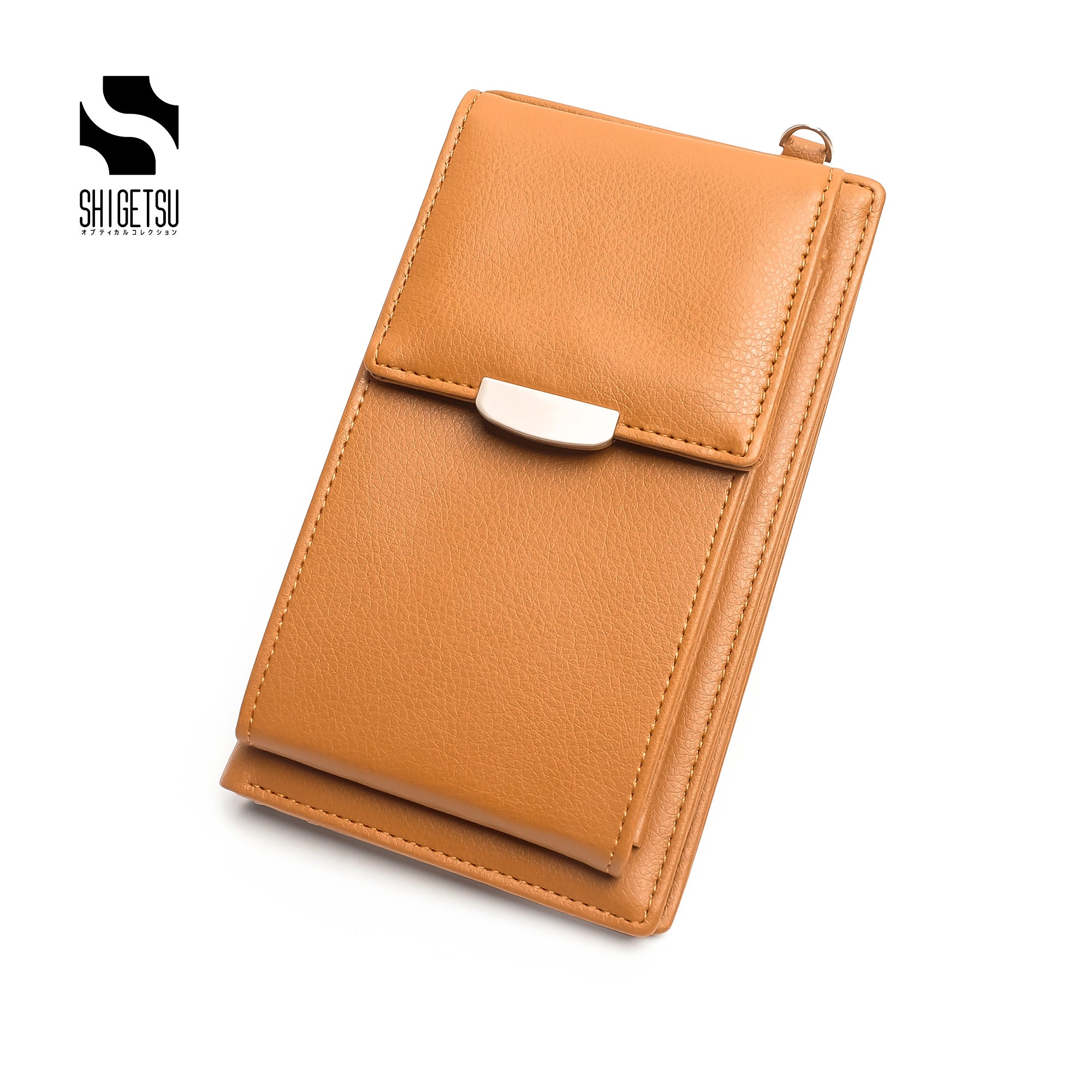 Shigetsu TONAMI Leather Folding Wallet with Attached Flip Pocket for Women