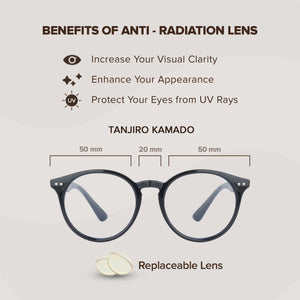 Shigetsu Demon Slayer TANJIRO KAMADO RadPro Glasses in Acetate with Anti Radiation for Men & Women