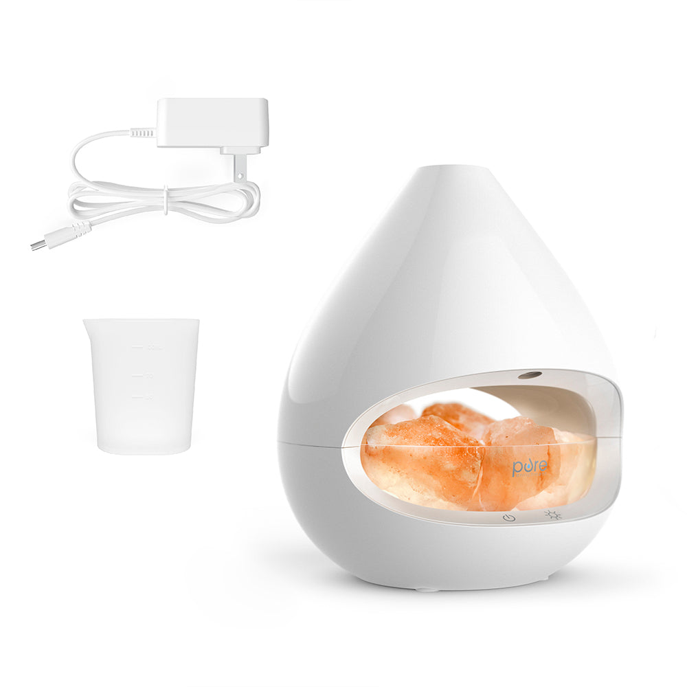 PureGlow™ Crystal Himalayan Salt Rock & Ultrasonic Oil Diffuser | Pure