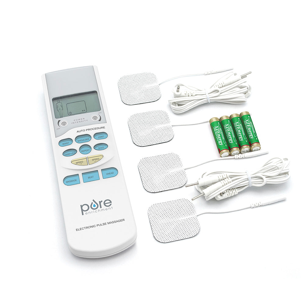 Tens Machine for Pain Relief - Easy@Home Dual Channel Tens Unit + Muscle Stimulator Electronic Pulse Massager