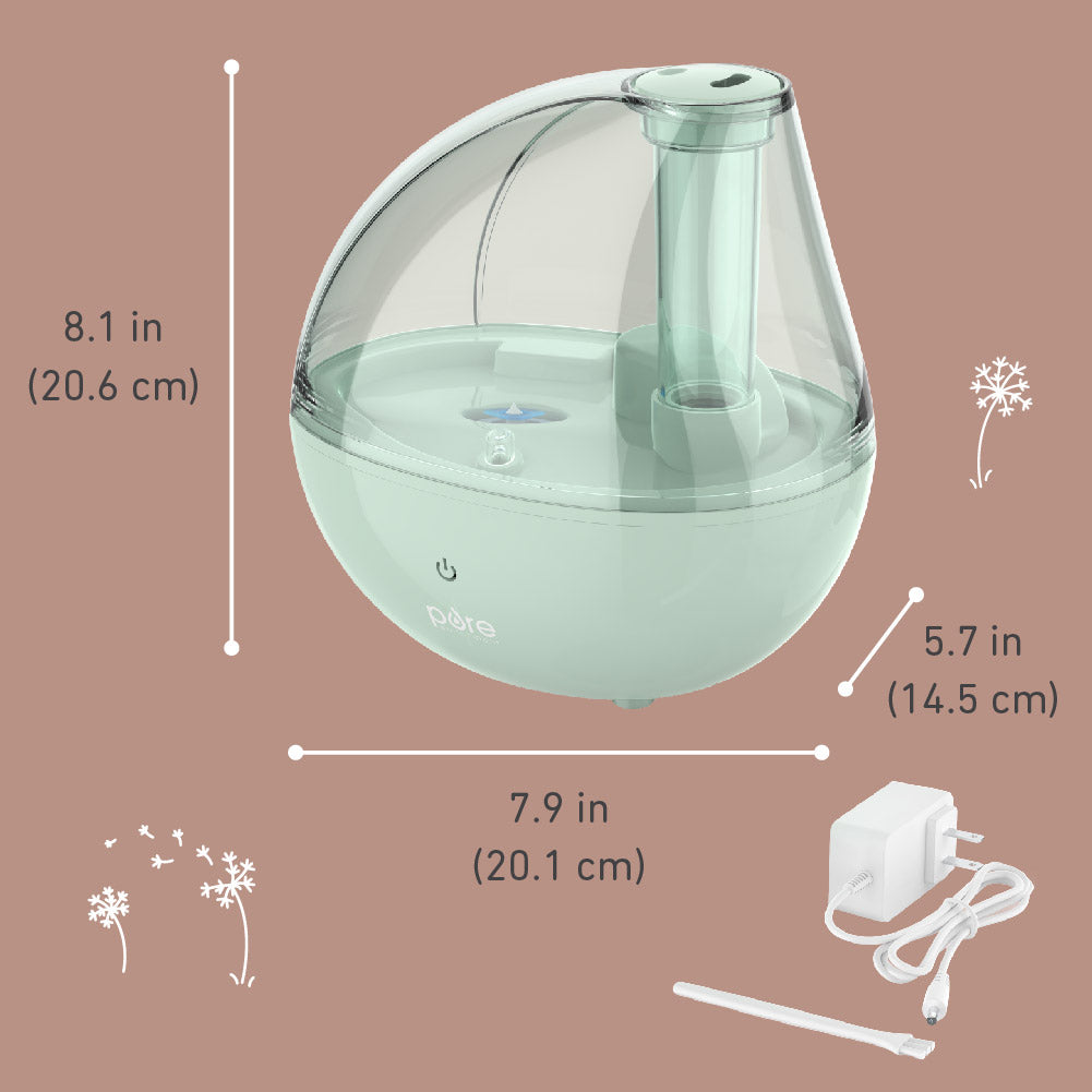 Pure Enrichment® PureBaby® Humidificador silencioso 3 en 1, luz nocturna  que cambia de color y difusor de aceites esenciales para guardería y