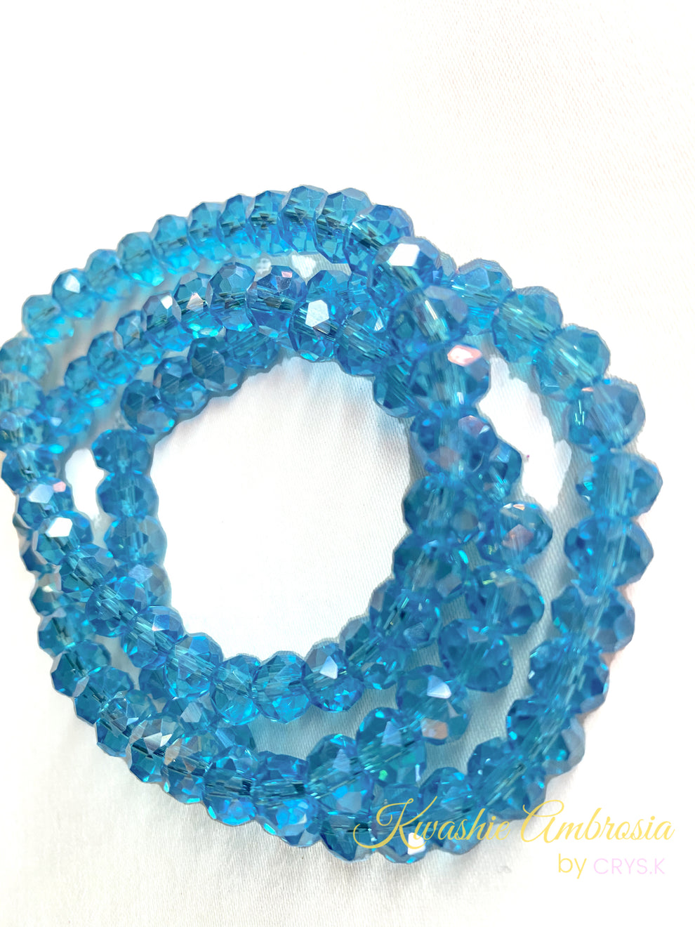 Sky Blue Crystal Bracelet (Large Beads)#N# – Kwashie Ambrosia