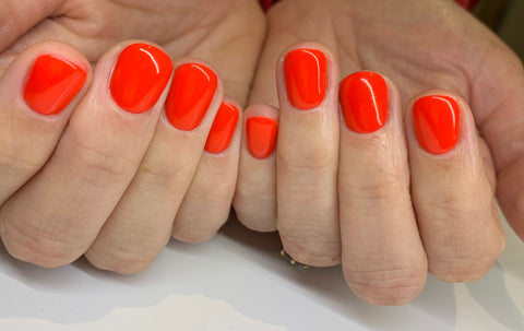 cute orange gel polish