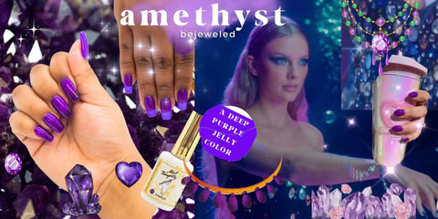 jelly purple gel nail color Taylor swift mood board