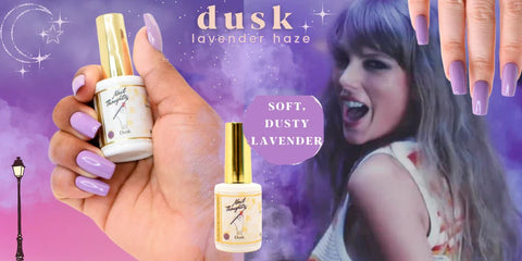 lavender gel nail color lavender haze Taylor swift midnights mood board