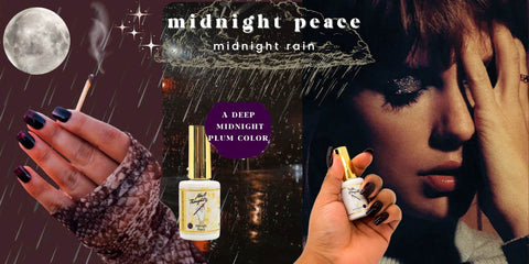 midnights Taylor swift mood board midnight peace gel nail colors