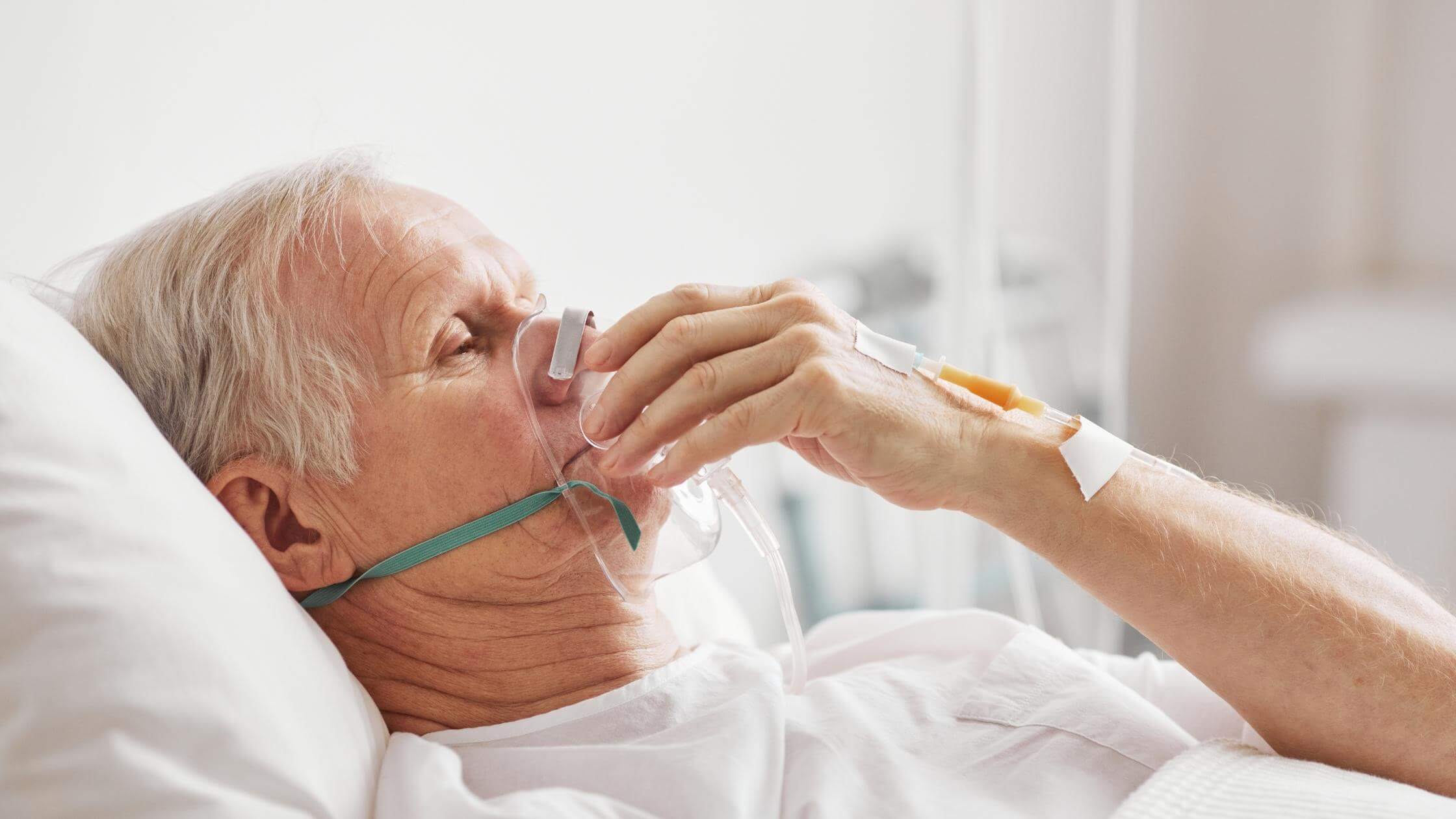 man with oxygen mask